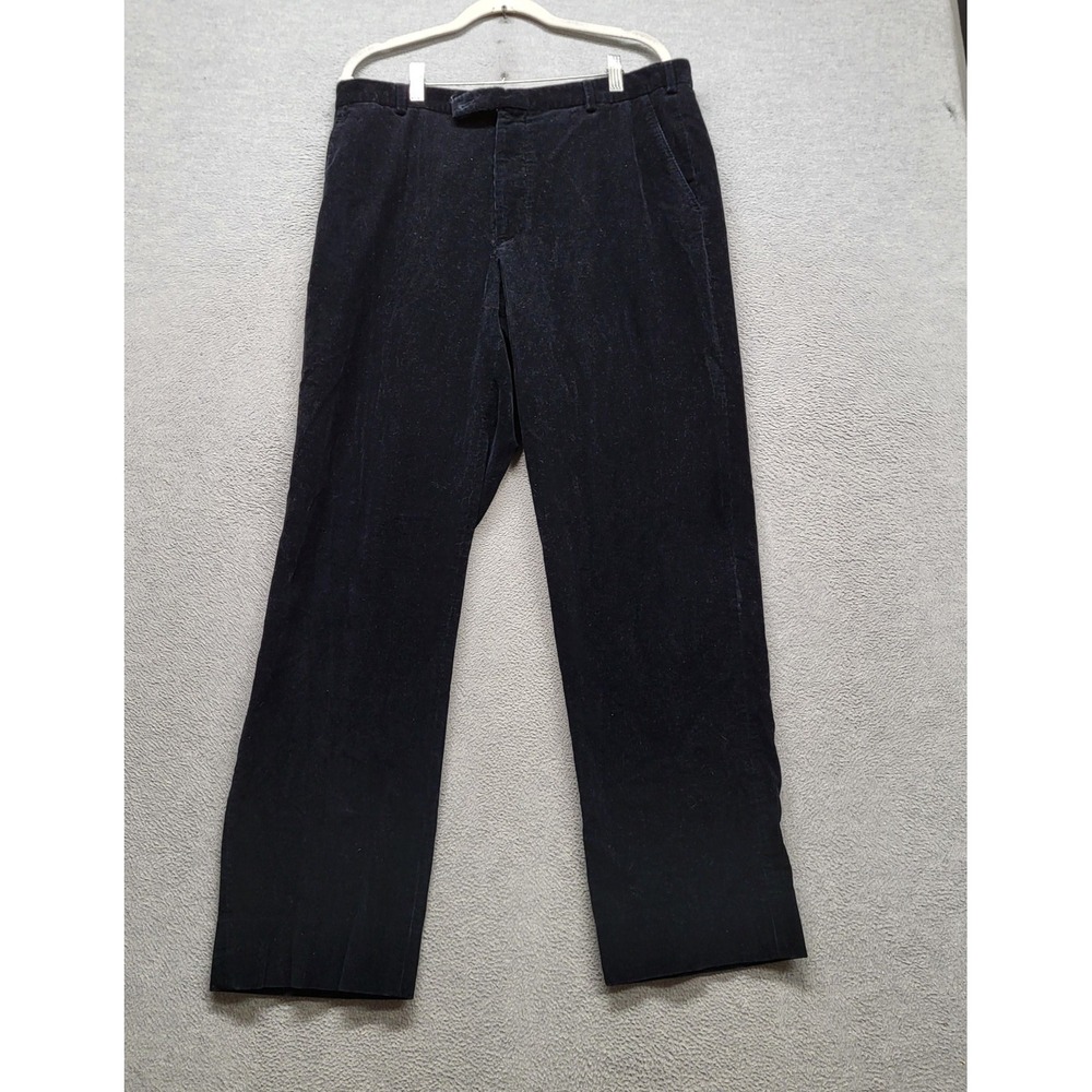 Ermenegildo Zegna Men Pants 54R Black Corduroy Soft Classic 29" Inseam